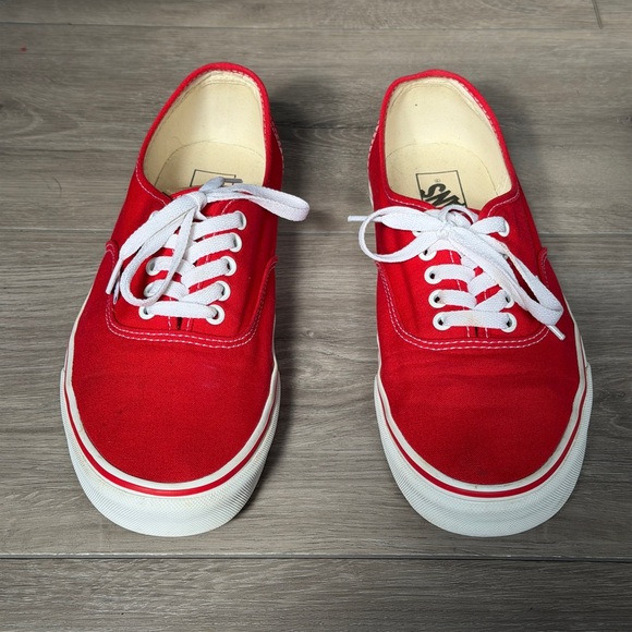 Vans Red Canvas, Men Size 10.5, Women Size 12. NO BOX - Picture 3 of 6